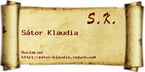 Sátor Klaudia névjegykártya