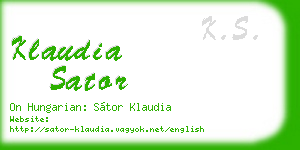 klaudia sator business card