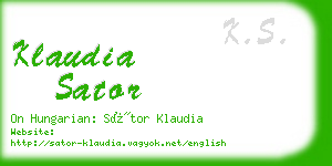 klaudia sator business card